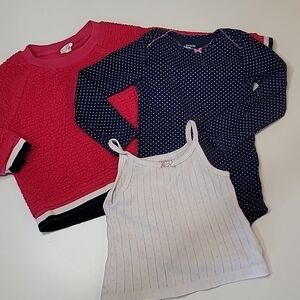 5/$30 GAP KIDS Sherpa Crewneck + CARTER'S Polka Dot Bodysuit + Tank